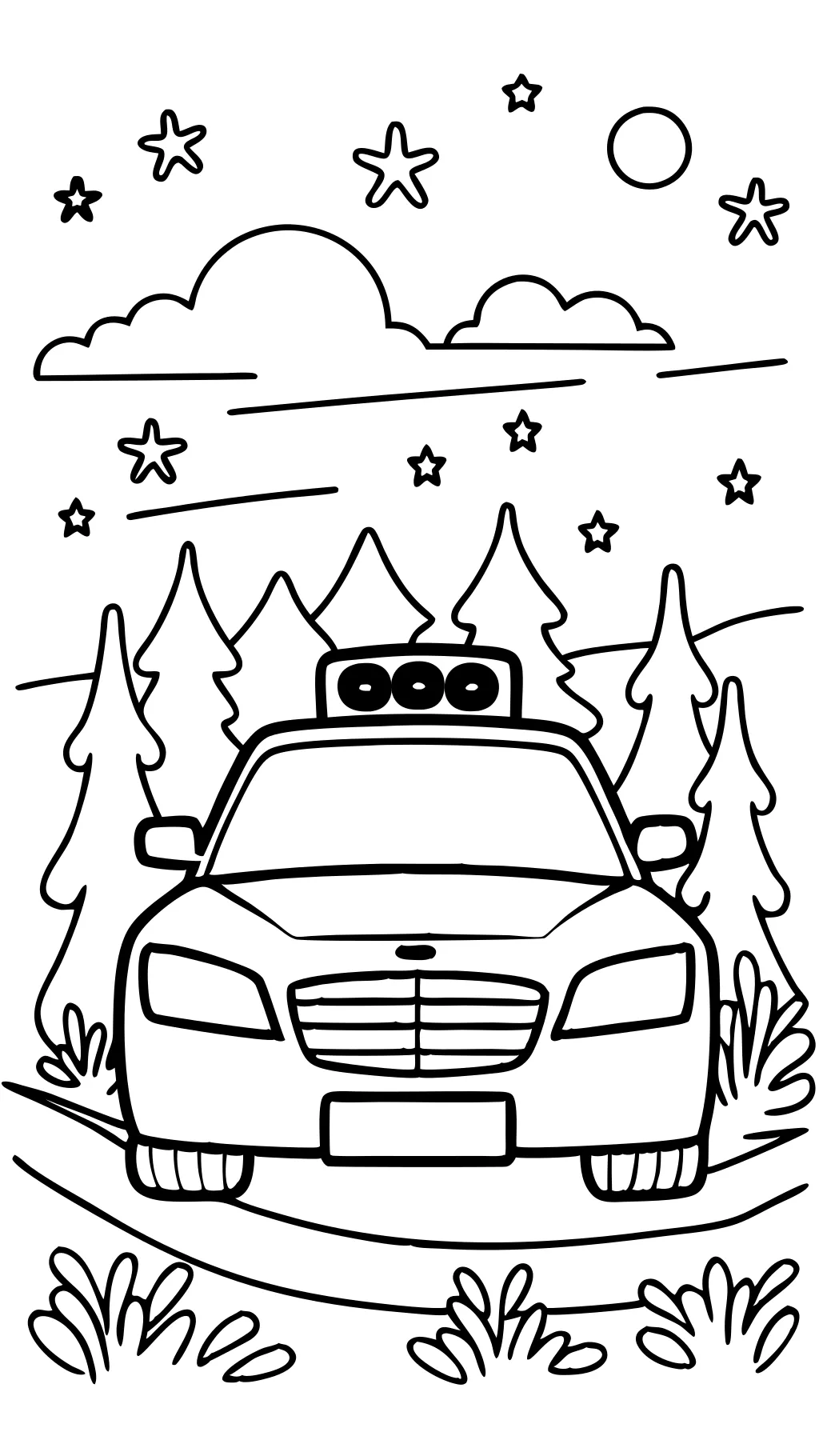 coloring page of a police car